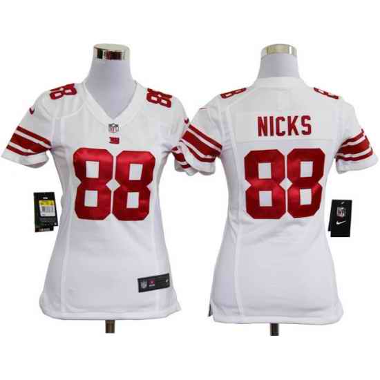 Women Nike New York Giants 88 Hakeem Nicks White Jerseys